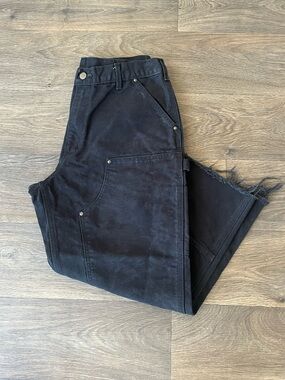 Carhartt Black Carpenter Jeans with Raw Hem